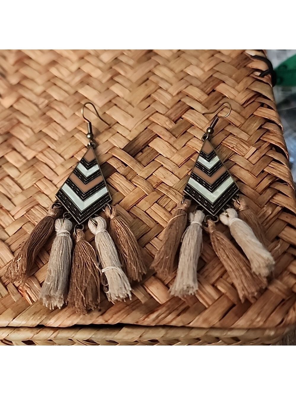 Geometric Tribal Earrings Tassel